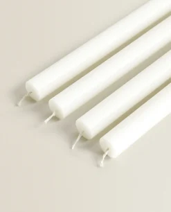 Candles*ZARA Home Long Dinner Candle (Pack Of 4) White