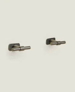 Door Knobs*ZARA Home Long Metal Door Knob (Pack Of 2) Grey