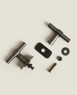 Door Knobs*ZARA Home Long Metal Door Knob (Pack Of 2) Grey