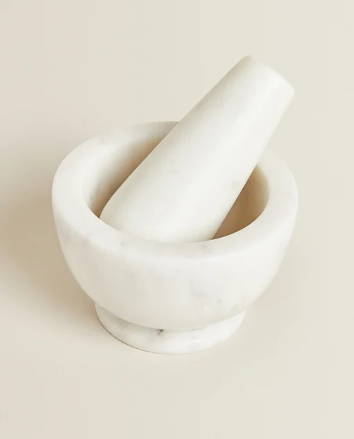 Kitchen Utensils*ZARA Home Marble Pestle And Mortar Yellow