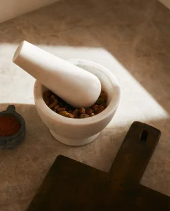 Kitchen Utensils*ZARA Home Marble Pestle And Mortar Yellow