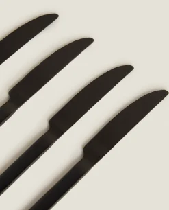 Cutlery*ZARA Home Matte Knives (Pack Of 4) Black