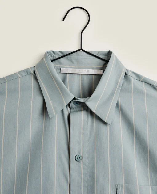 Man*ZARA Home Men'S Striped Shirt Green