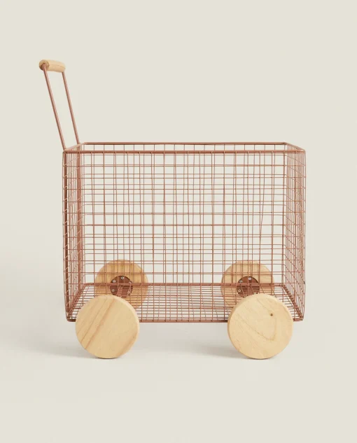 Storage*ZARA Home Metal Cart With Wheels Brown