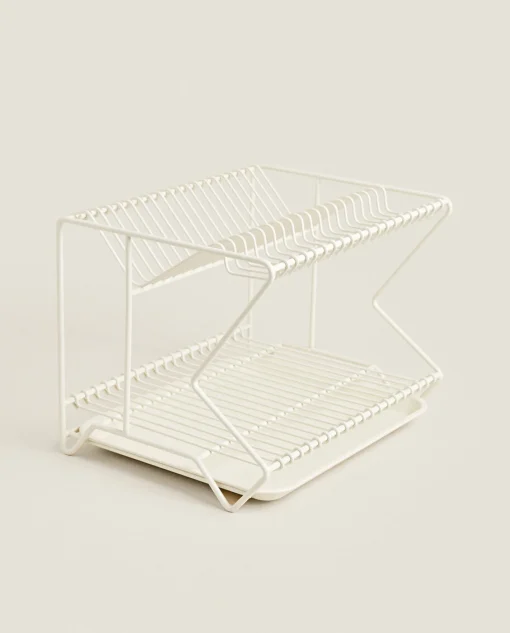 Cleaning*ZARA Home Metal Dish Rack With Tray Cream