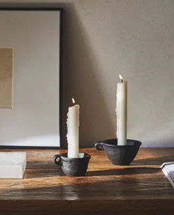 Candlesticks And Tealight Holders*ZARA Home Metallic Tealight Holder Black