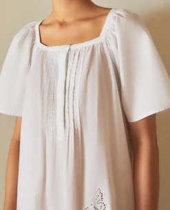 Nightdresses*ZARA Home Nightgown With Embroidered Butterflies White