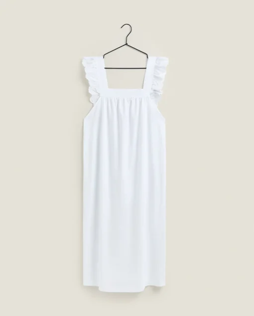 Nightdresses*ZARA Home Nightgown With Ruffles White
