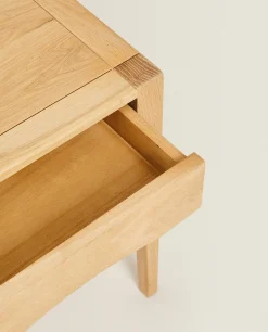 Bedside/Occasional Tables*ZARA Home Oak Bedside Table With Drawer Natural Colour