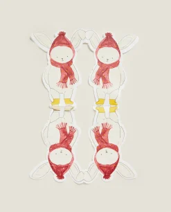 Kids*ZARA Home Pack Of Children'S Paper Napkins With Christmas Bunny Rabbit Multicolored
