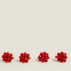 Dining*ZARA Home Pack Of Christmas Sleigh Bell Napkin Rings Red