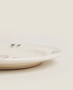 Dinner Plates*ZARA Home Painted Floral Dinner Plate Beige
