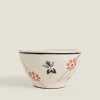 Bowls*ZARA Home Painted Flower Bowl Beige