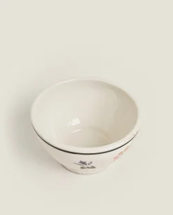 Bowls*ZARA Home Painted Flower Bowl Beige