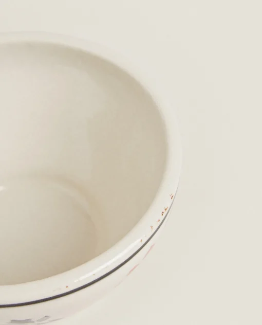 Bowls*ZARA Home Painted Flower Bowl Beige