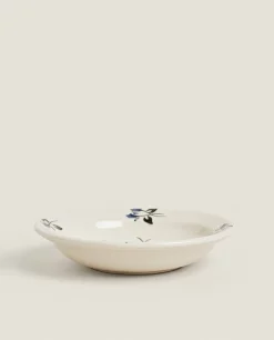 Soup Plates*ZARA Home Painted Flower Soup Plate Beige