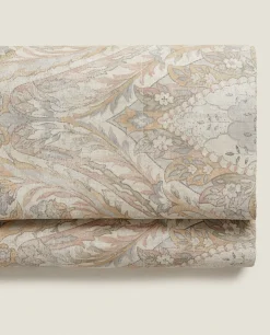 Flat Sheets*ZARA Home Paisley-Print Flat Sheet Grey/Blue