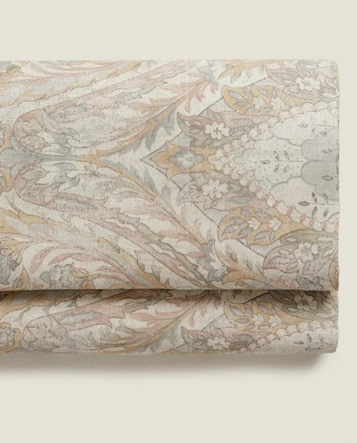 Flat Sheets*ZARA Home Paisley-Print Flat Sheet Grey/Blue