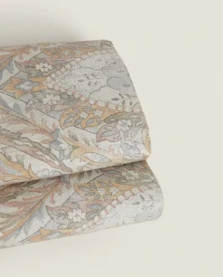 Flat Sheets*ZARA Home Paisley-Print Flat Sheet Grey/Blue