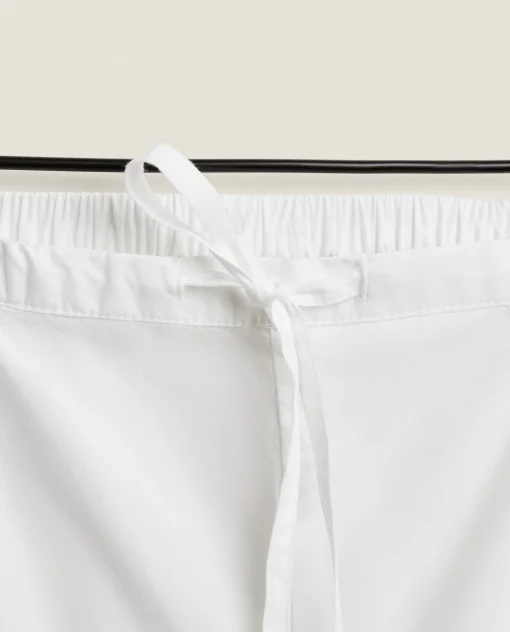 Pajamas*ZARA Home Pants With Lace Trim Hems White