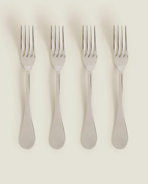 Cutlery*ZARA Home 4-Piece Classic Fork Box Steel Grey
