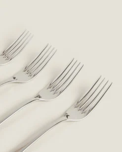 Cutlery*ZARA Home 4-Piece Classic Fork Box Steel Grey