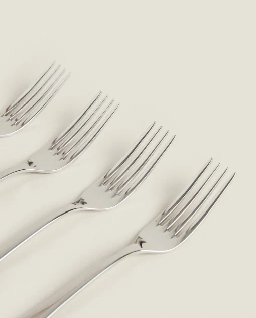 Cutlery*ZARA Home 4-Piece Classic Fork Box Steel Grey