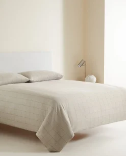 Duvet Covers*ZARA Home Plaid Flannel Duvet Cover Sand