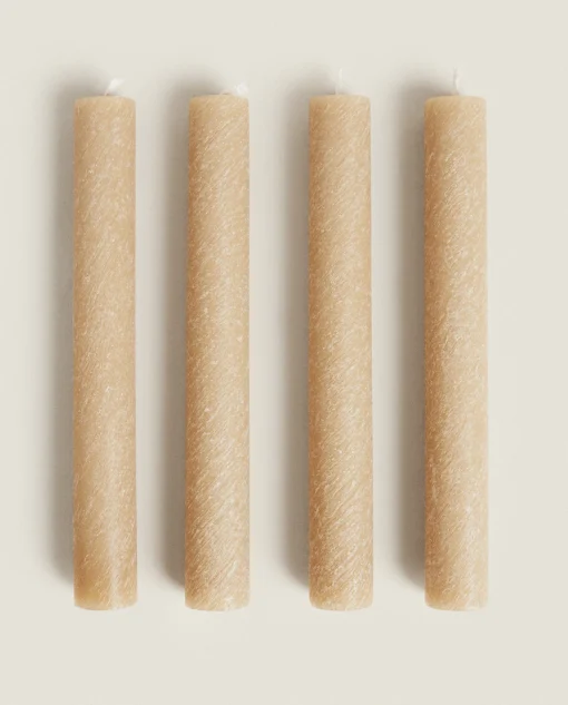 Candles*ZARA Home Plain Candle (Pack Of 4) Orange