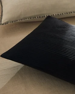 Solid*ZARA Home Pleated Throw Pillow Cover Black