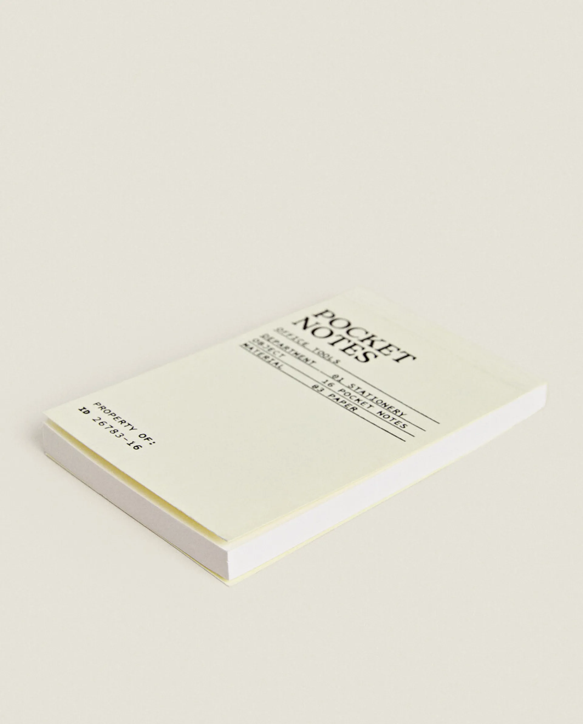 Stationery*ZARA Home Pocket Notepad Cream