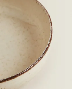 Bowls*ZARA Home Porcelain Bowl With Antique Finish Rim Ecru