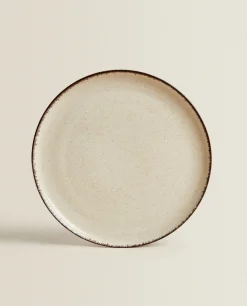 Dinner Plates*ZARA Home Porcelain Dinner Plate With Antique Finish Rim Ecru