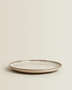 Dinner Plates*ZARA Home Porcelain Dinner Plate With Antique Finish Rim Ecru