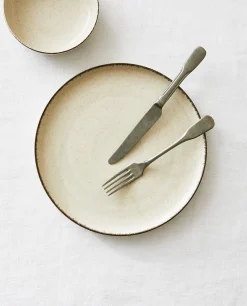 Dinner Plates*ZARA Home Porcelain Dinner Plate With Antique Finish Rim Ecru