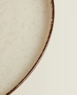 Dinner Plates*ZARA Home Porcelain Dinner Plate With Antique Finish Rim Ecru