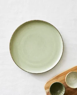 Dinner Plates*ZARA Home Porcelain Dinner Plate With Antique Finish Rim Green