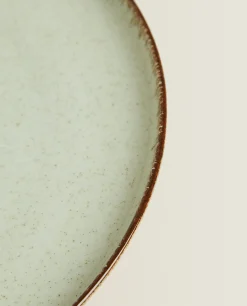 Dinner Plates*ZARA Home Porcelain Dinner Plate With Antique Finish Rim Green