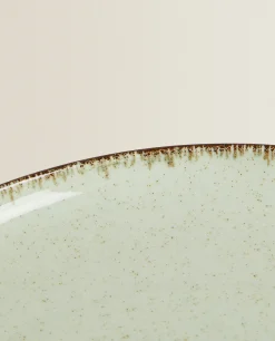 Dinner Plates*ZARA Home Porcelain Dinner Plate With Antique Finish Rim Green