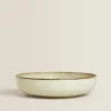 Soup Plates*ZARA Home Porcelain Soup Plate With Antique Finish Rim Green