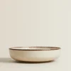 Soup Plates*ZARA Home Porcelain Soup Plate With Antique Finish Rim Ecru