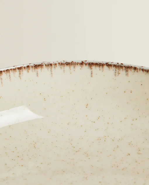 Soup Plates*ZARA Home Porcelain Soup Plate With Antique Finish Rim Ecru