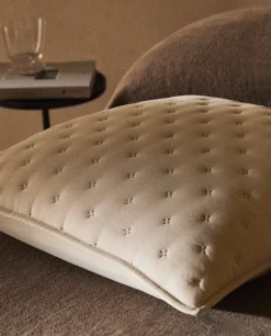 Quilts*ZARA Home Quilted Dotted Throw Pillow Cover Beige
