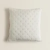 Quilts*ZARA Home Quilted Dotted Throw Pillow Cover Grey