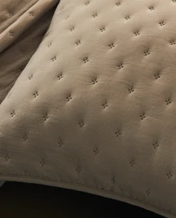 Quilts*ZARA Home Quilted Dotted Throw Pillow Cover Grey