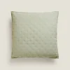 Quilts*ZARA Home Quilted Dotted Throw Pillow Cover Green