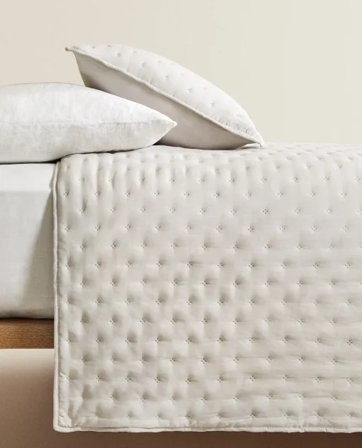 Quilts*ZARA Home Quilted Quilt With Dots Grey
