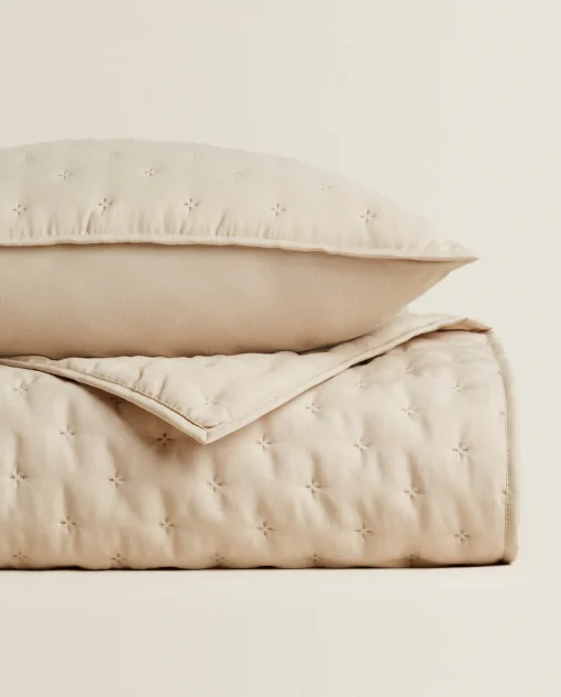 Quilts*ZARA Home Quilted Quilt With Dots Beige