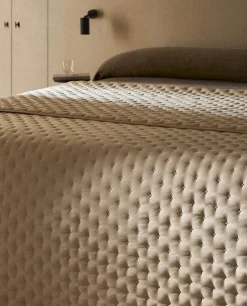 Quilts*ZARA Home Quilted Quilt With Dots Beige