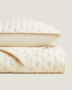 Quilts*ZARA Home Quilted Quilt With Dots Cream